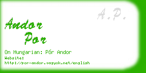 andor por business card